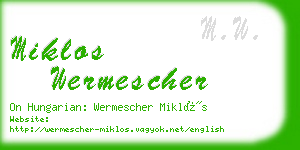 miklos wermescher business card